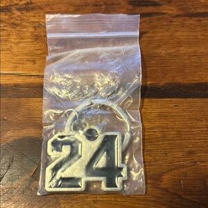 Silver Number 24 Keychain